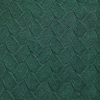 Scandinavian Basketweave Textured Dark Forest Green Velvet Blackout Curtains