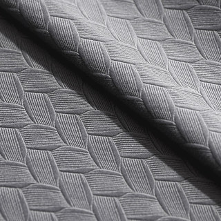Scandinavian Basketweave Textured Morandi Gray Velvet Blackout Curtain Drapes 6