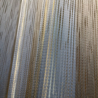 Sunbeam Glistening Champagne Gold and Gray Striped Curtain