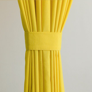 Tuscan Sun Bright Yellow Textured Striped Heavy Semi Sheer Curtain 6
