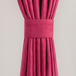 Velvety Faux Suede Magenta Hot Pink Curtain 5