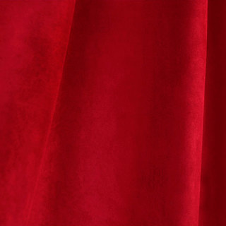 Velvety Faux Suede Scarlet Red Curtain 3