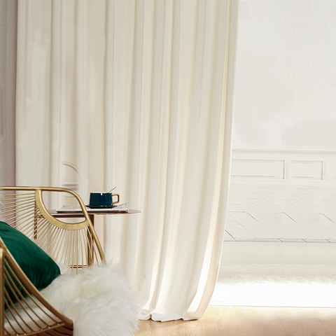 white velvet curtains