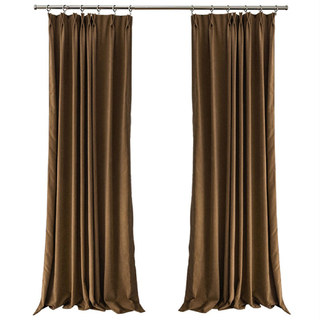 Exquisite Matte Luxury Caramel Brown Chenille Curtain 6