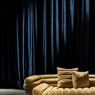 Exquisite Matte Luxury Navy Blue Chenille Curtain 1