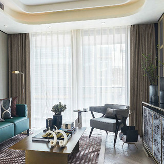 New Look Luxury Art Deco Herringbone Light Brown Mocha Curtain 6