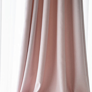 Simple Pleasures Prairie Grain Textured Striped Pastel Pink Blackout Curtains 4