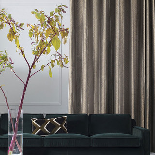 New Look Luxury Art Deco Herringbone Light Brown Mocha Curtain