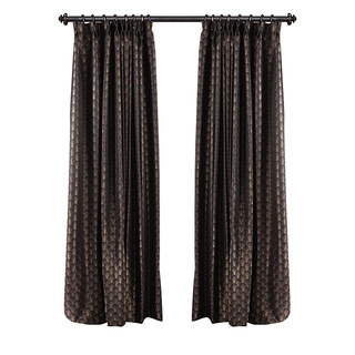 The Roaring Twenties Luxury Art Deco Shell Patterned Black & Gold Curtain Drapes 2