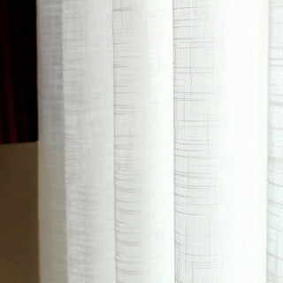 A Touch of Sunshine White Heavy Semi Sheer Curtain