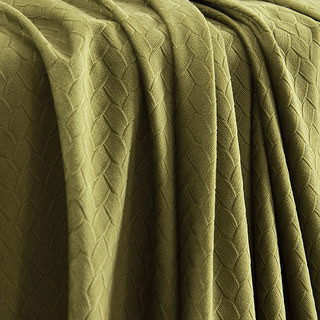 Scandinavian Basketweave Textured Olive Green Velvet Blackout Curtain Drapes 6