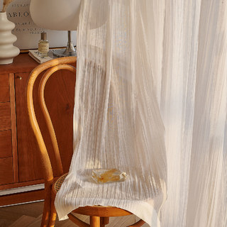 Cotton Crush Cream Ivory Crushed Semi Sheer Curtain 5