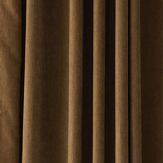 Exquisite Matte Luxury Caramel Brown Chenille Curtain Drapes 5