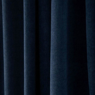 Exquisite Matte Luxury Midnight Navy Blue Chenille Curtain Drapes 4