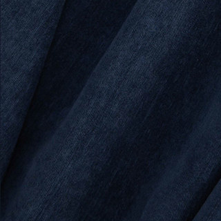 Exquisite Matte Luxury Midnight Navy Blue Chenille Curtain Drapes 5
