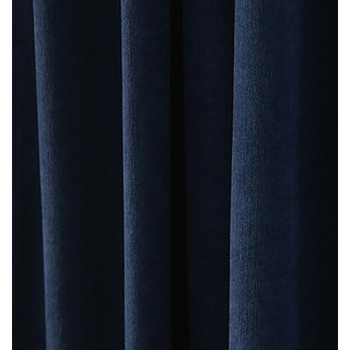 Exquisite Matte Luxury Navy Blue Chenille Curtain Drapes 5