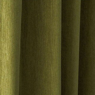 Exquisite Matte Luxury Olive Green Chenille Curtain Drapes 4