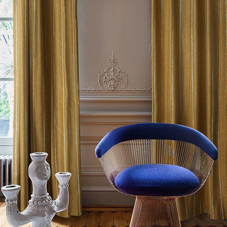 New Look Luxury Art Deco Herringbone Gold Curtain