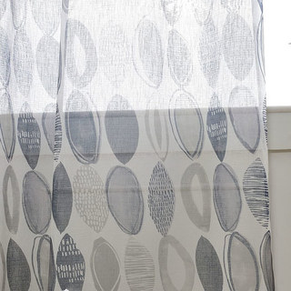 Infinity Blue Gray Modern Geometric Sheer Curtain 7