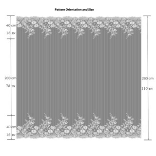 Morning Chamomile White Striped Floral Lace Sheer Curtain 9