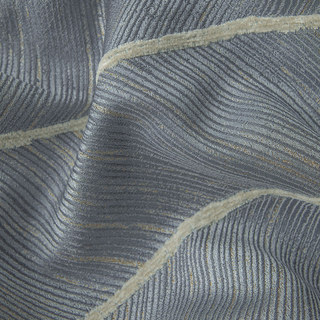 New Look Luxury Art Deco Herringbone Blue Gray & Gold Sparkle Curtain Drapes 4