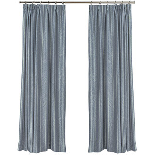 New Look Luxury Art Deco Herringbone Blue Gray & Gold Sparkle Curtain Drapes 7