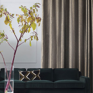 New Look Luxury Art Deco Herringbone Light Brown Mocha Curtain 1