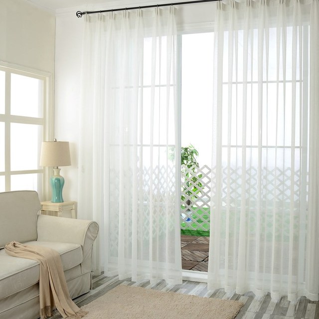 Notting Hill White Textured Sheer Curtain 1
