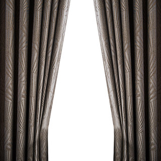 Oriental Fans Luxury Art Deco Jacquard Patterned Brown & Gray Curtain 4