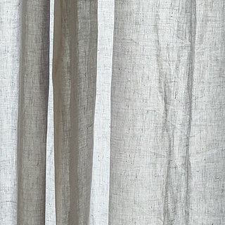 Provencal Pure Flax Linen Light Gray Heavy Semi Sheer Curtain 3