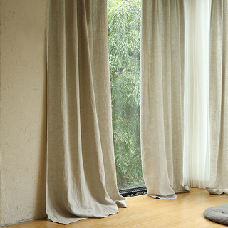 Provencal Style 100% Pure Flax Linen Oatmeal Heavy Semi Sheer Curtain 7