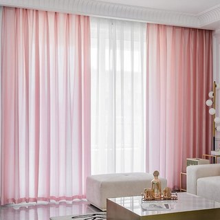 Silk Road Coral Powder Pink Chiffon Sheer Curtain 6