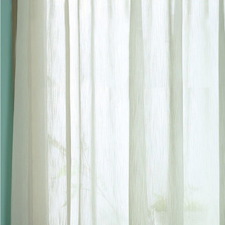 Silk Waterfall Cream Striped Chiffon Sheer Curtain 4