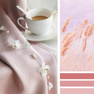 Simple Pleasures Prairie Grain Textured Striped Pastel Pink Blackout Curtains 3