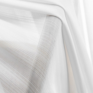 Sundance Textured Striped White Semi Sheer Curtain 2