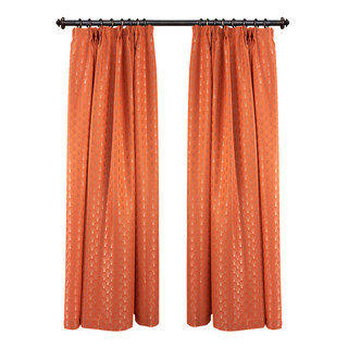 The Roaring Twenties Luxury Art Deco Shell Patterned Orange & Silver Curtain Drapes 3