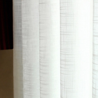 Touch of Sunshine White Heavy Semi Sheer Curtain 16