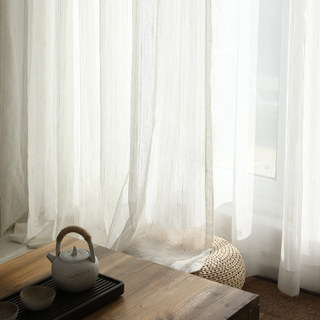 Dreamer Oatmeal Cotton Linen Blend Sheer Curtains 6