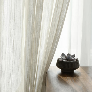Dreamer Oatmeal Cotton Linen Blend Sheer Curtains 4