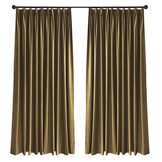 Fine Gold Velvet Curtain Drapes 6