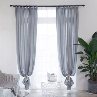 Funkier Gray Crushed Sheer Curtain With Bold Stripes 6