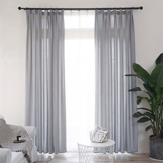 Funkier Gray Crushed Sheer Curtain With Bold Stripes 5