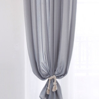 Funkier Gray Crushed Sheer Curtain With Bold Stripes 9