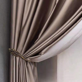 Moonlight Lustrous Mocha Faux Silk Curtain Drapes 1