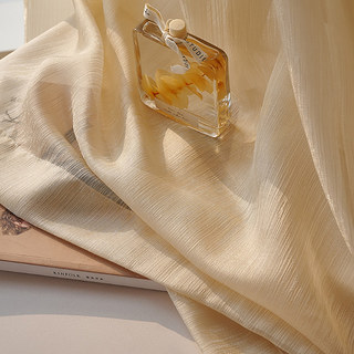 Paris Cascade Shimmering Striped Champagne Sheer Curtain 5
