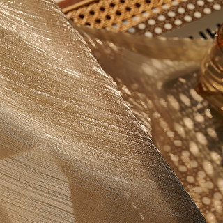 Paris Cascade Shimmering Striped Coffee Brown Sheer Curtain 3