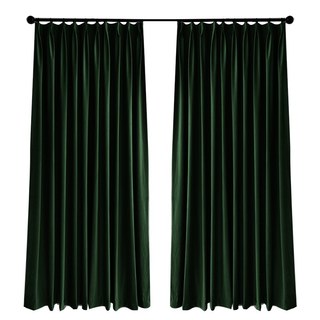Premium Deep Forest Green Velvet Curtain Drapes 9