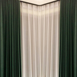 Premium Deep Forest Green Velvet Curtain Drapes 6