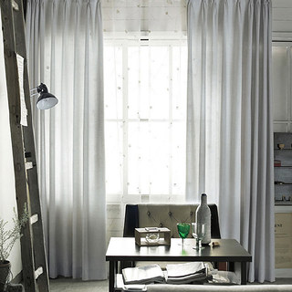 Tuscan Sun Ash Grey Textured Striped Heavy Semi Sheer Curtain 1