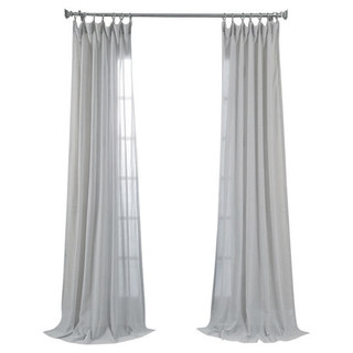 Tuscan Sun Ash Grey Textured Striped Heavy Semi Sheer Curtain 8